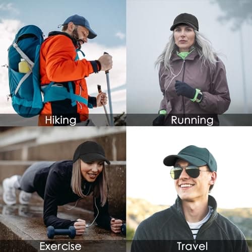 GADIEMKENSD Winter Reflective Fleece Hat with Adjustable String for Unisex Warm Winter Baseball Cap Soft Cold Hats Beanie for Hiking Running Travel Horse Workout Dark Grey — view 6