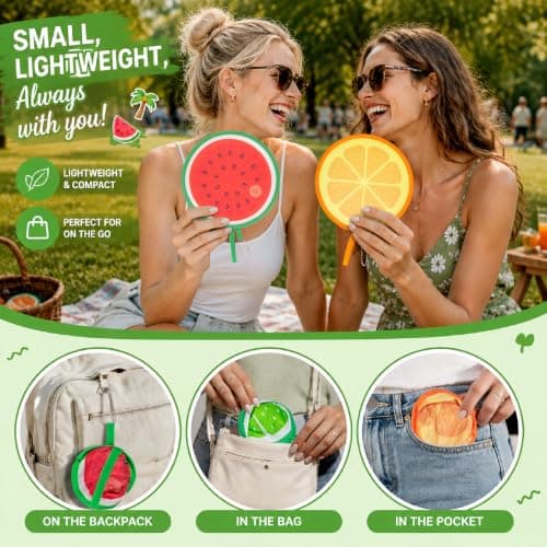 6 Pcs Hand Fan Folding, Fruit Pattern Hand Held Fans Folding ,Pop Up Fan — view 5
