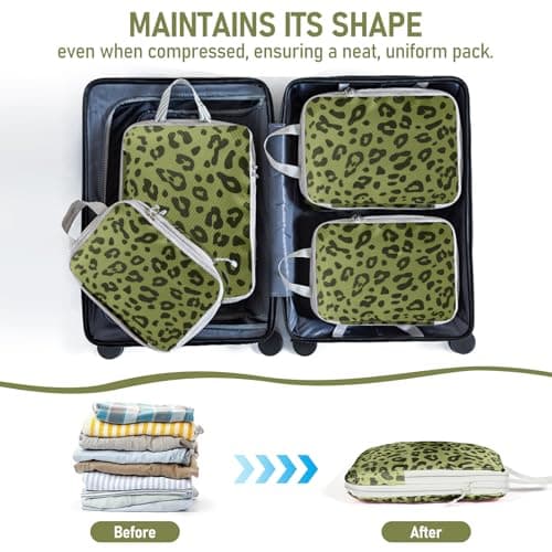 Compression Packing Cubes, Travel Essentials Luggage Organizer bags for Suitcase, Durable Compression Travel Packing Cubes for Travel Suitcase Organization Carry on Backpack — view 2