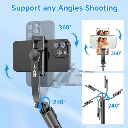 SelfieShow Selfie Stick, 4 in 1 Selfie Stick Phone Tripod Stand, 41 Inch 106cm Extendable and Portable Selfie Stick with Detachable Wireless Remote Compatible with iPhone 17 16 15/Galaxy/Huawei, etc. — view 5