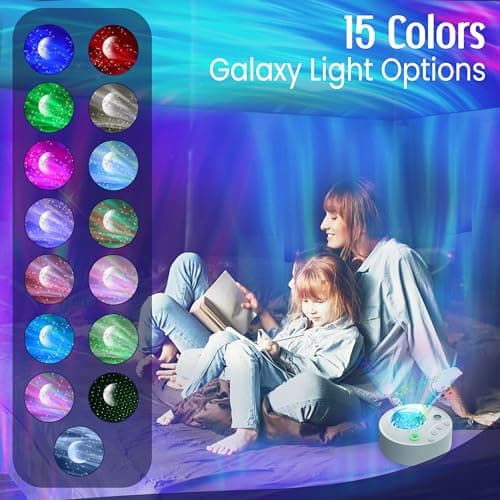 Northern Lights Aurora Sensory Light Star Projector Galaxy Projector with White Noise Machine, Bluetooth, Remote, Timer, Led Lights for Bedroom Decor Bedside Lamp Bedroom Accessories Women/Girls Gifts — view 4