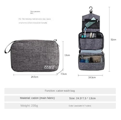 Yuexitech Hanging Toiletry Bag for Men & Women, Foldable Toiletry Bag for Men, Mens Wash Bags Toiletry Bags for Travel, Hanging Toiletry Bags for Women with Hook Organizer — view 2