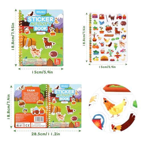BuyCard 4 Pack Reusable Sticker Book for 2 3 4 Year Olds — view 2