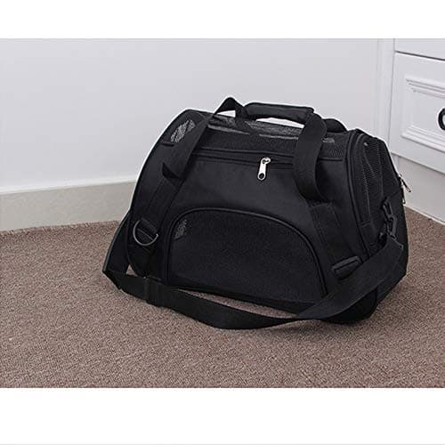 DONYER POWER Soft Sided Pet Carrier for Cats Comfort Airline Approved Under Seat Travel Tote Bag, Travel Bag for Small Animals with Mesh Top and Sides, BLACK — view 4