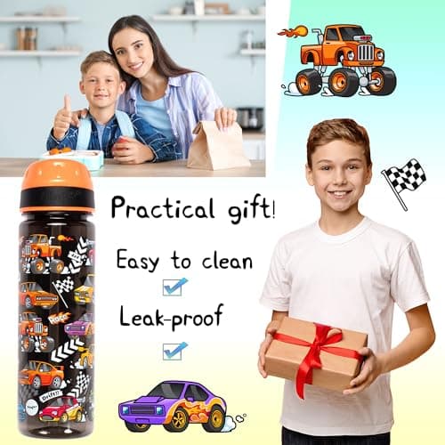 Fringoo 650ml Kids Water Bottle - Leakproof, Straw & Lock Lid - 6 Designs — view 6