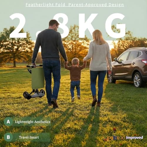Opaeroo Baby Stroller Lightweight Folding Pushchair 2.8kg 0-4yrs Green — view 2