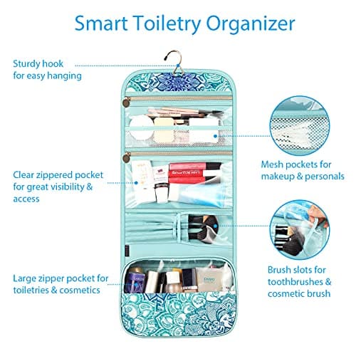 FINPAC Portable Toiletry Travel Wash Bag, Large Hanging Makeup Organiser — view 5