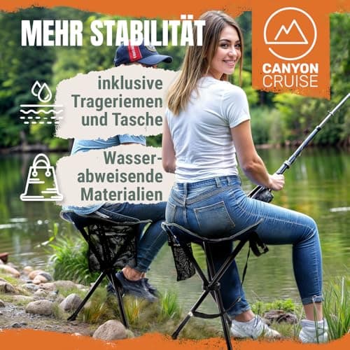 Canyon Cruise® Folding Camping Stool - Holds 100 kg, Tripod — view 5