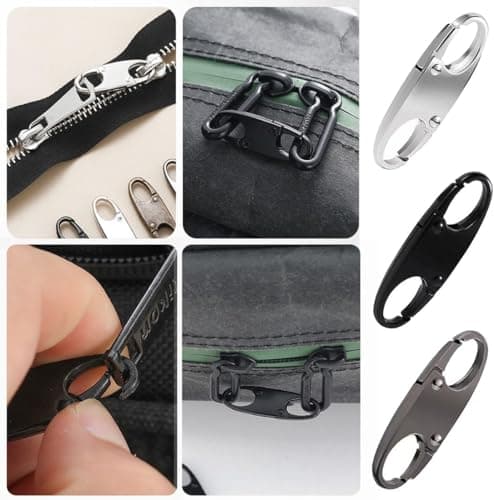 WQEDVN 6PCS Anti Theft, Zip Lock, Zipper Clips Anti Theft, Zipper Lock Clips, Handbag Security Clip, For Backpacks Camping Fishing Traveling Outdoor Sports (Black, Gunmetal, Silver) — view 6