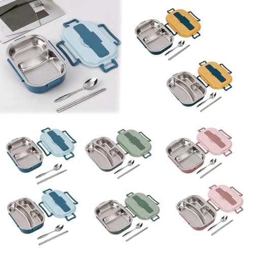 Stainless Steel Lunch Box, Bento Lunch Box Kids, Adult Meal Prep Boxes with Compartments Suitable for School Students and Travel — view 6