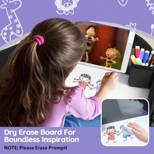 INFANZIA Kids Travel Tray for Car, Car Seat Tray with Markers for Kids — view 4
