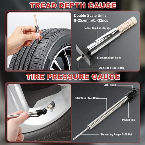 OFNMY 101pcs Tyre Repair Kit, Tubeless Puncture Repair Kit for Car, Motorcycle, Bike, ATV, Heavy Duty Tyre Plug Repair Kit with Tools, Plugs and Storage Bag for Emergency Tyre Repair — view 5