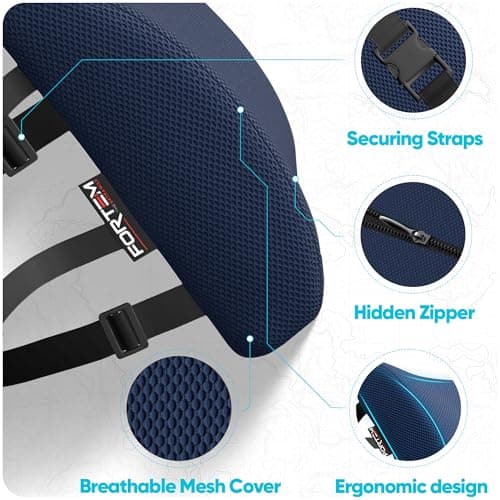 FORTEM Lumbar Support Cushion For Office Chair Back Support Pillow For Car — view 4
