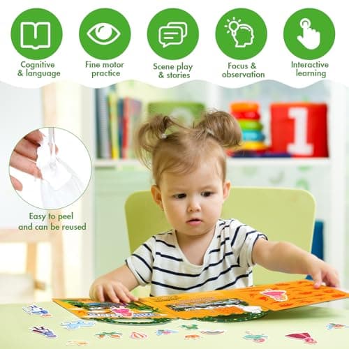 BuyCard 6 Pack Reusable Sticker Book for 2 3 4 Year Olds — view 5