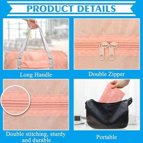 INVODA Foldable Travel Duffel Bag Holdall Bag Luggage for Sports Gym Water Resistant Nylon 32 Liter(Pink) — view 5