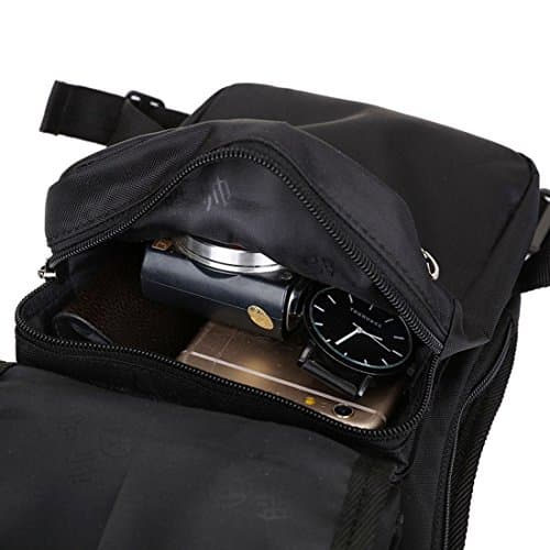 Xieben Nylon Drop Leg Bag for Men Women Motorcycle Bike Hip Bum Belt Waist Fanny Pack Travel Outdoor Camping Tactical Hiking Cycling Crossbody Shoulder Pouch Black — view 6