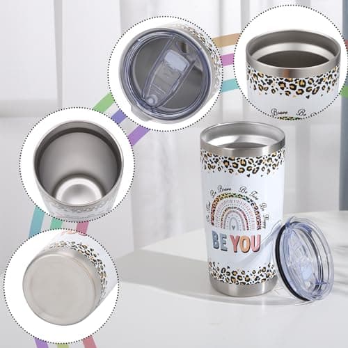 saerryor Leaving Gifts for Women,Inspirational Coffee Cup with Straw Lid — view 3