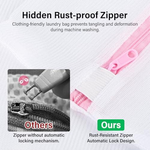 3 PCS Mesh Laundry Wash Bags, Mesh Laundry Bag For Delicates With Zipper, Washing Bag For Socks, Laundry Bag For Underwear, Tshirts, Swimsuit, Baby Clothes, Socks, Bra (60x50cm/50x40cm/40x30cm) — view 5