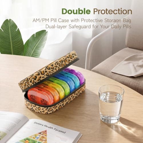 Serfeymi Weekly Pill Boxes Organiser 7 Day 2 Times a Day Tablet Organiser — view 5