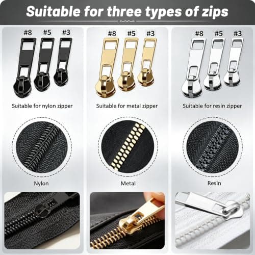 Haraqi Zip Repair Kit(105pcs), Zip Repair Set, Zipper Pull Replacement — view 3