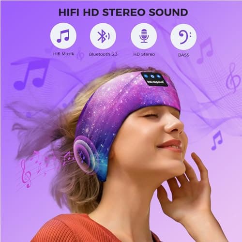 ink-topoint Sleep Headphones, Comfortable Headband Headphones for Side Sleepers - Bluetooth 5.4 Wireless Headphone with Ultra Thin Speakers for Sleeping,Sport,Travel | Eye Mask Design for Deep Sleep — view 4