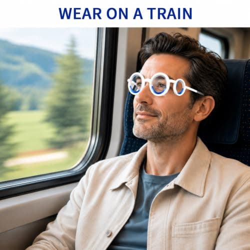 Tinminx Portable Motion Sickness Glasses Foldable Blue for Travel Use — view 5