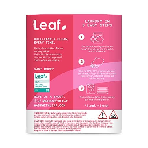 Wash With Leaf Non-Bio Laundry Detergent Sheets - Travel Size, 30 Washes — view 2