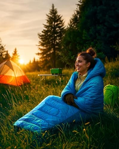 Voyager Sleeping Bag for Adults – Lightweight & Compact, Waterproof, 3-4 Season Warm & Cold Weather, Machine Washable, Ideal for Camping, Hiking & Backpacking, 220x30x80cm — view 2