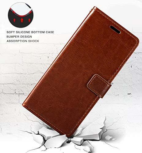 Shantime Wallet Leather Case for ZTE Telstra 5G Hotspot 2 - Brown — view 4