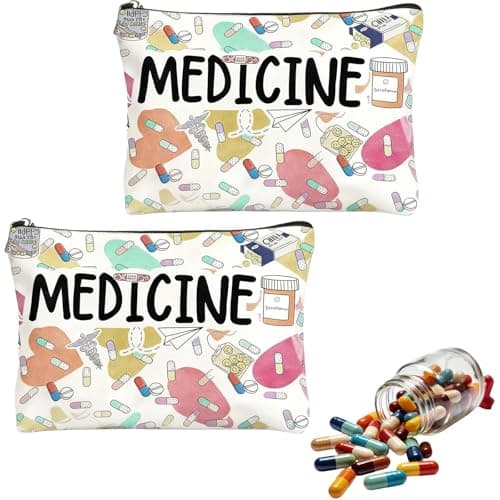2 Pack Medicine Bag, Travel Medication Bag Organiser Pouch