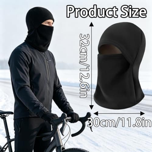 Ehuixinsheng Winter Thick Thermal Mask,Black Fleece Neck Warmer Gaiter — view 4