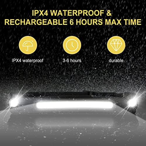 Head Torch Headlamp 2 Packs 6 Modes Motion Sensor Headlight 260 Degree Widen View Rechargeable LED Headtorch IPX4 Waterproof Hands-Free Flashlight gift for Adults Kids Camping,Running,Fishing,Cycling — view 4