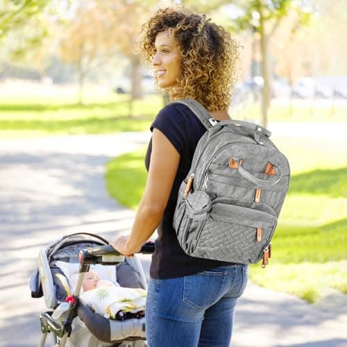 M.J COMFY-LIFE Baby Changing Backpack - Large Waterproof Diaper Bag with Insulated Bottle Pockets, Removable Changing Pad, Stroller Straps & Anti-Theft Design for Parents On-The-Go — view 2