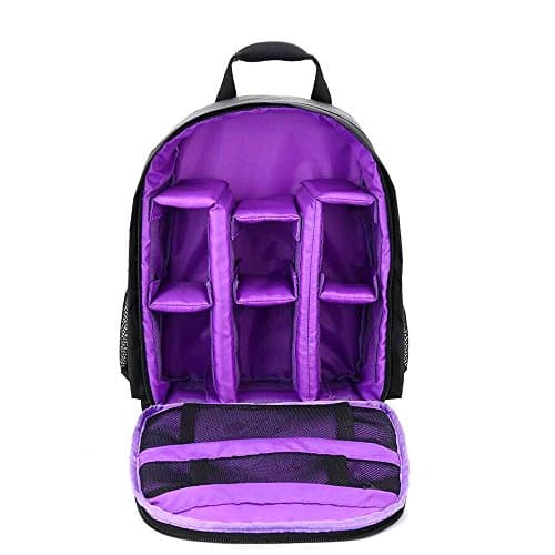 Cocoarm Camera Backpack Camera Bag Camera Rucksack Outdoor Backpacks for Photographer, Adjustable Buckle DSLR Digital Camera Backpack, Dual Zipper Pulls for Easy Access (Purple)