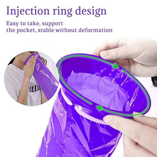 Sadocom 24 Pack Vomit Bags Disposable Barf Bag, 12 Purple & 12 Green — view 3