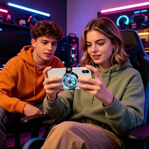 Phone Cooler Magnetic Cellphone Cooling with RGB Light — view 3