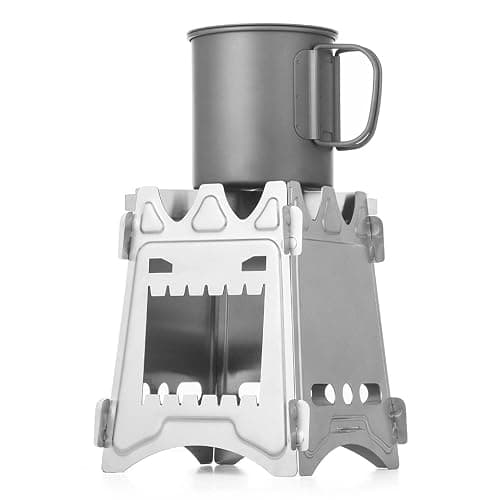 MEETOZ Lightweight Portable Wood Burning Camping Stove Camping Backpacking Stove Folding Wood Stove for Outdoor Hiking Camping Picnic Stove — view 5