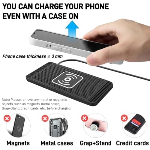 Wireless Car Charger for Ford Transit Custom EV 2023 2024 2025 2026,15W Fast Wireless Charging Pad,Non Slip Car Phone Charging Mat,Car Charger,for iPhone,Samsung,Google,Type C — view 5