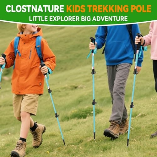 Clostnature Adjustable Kids Trekking Poles, 2 Pack Telescopic Walking Poles — view 6