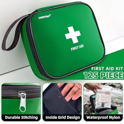 HONYAO 125 Pcs First Aid Kit Waterproof, Portable Survival Kits, Emergency Compact First Aid Bag - Safety Essentials for Travel Camping Car Home Outdoor Workplace Kids Hiking Motorbike Cycling — view 6