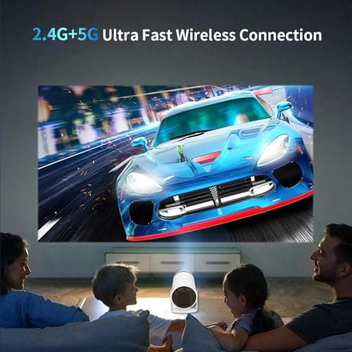 Denvoro Mini Portable Projector 180° Swivel Auto Keystone 5G WiFi — view 6