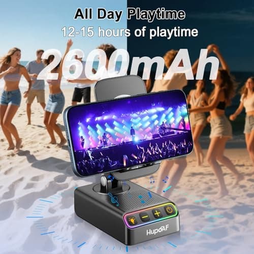 Hupoaf Gifts for Men Women,Phone Stand Speaker,RGB Lights,Anti-Slip Base — view 4