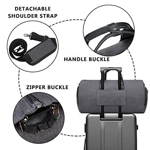 Modoker Convertible PU Leather Garment Bag, Carry-On Travel Duffel — view 6