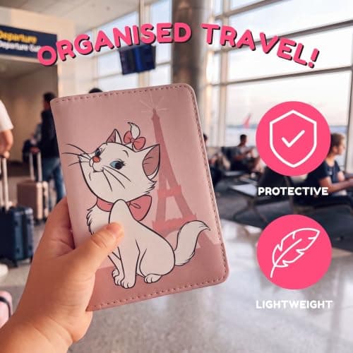 Disney Aristocats Cat Eiffel Tower Pink Travel Accessory Passport Holder for Holidays, Airport — view 3