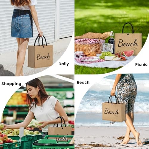 WORPICE Beach Bag - Large Beach Bags for Women, Woven Straw Beach Tote Bag Waterproof, Summer Handle Tote, for Beach Travel Holiday Swimming — view 3
