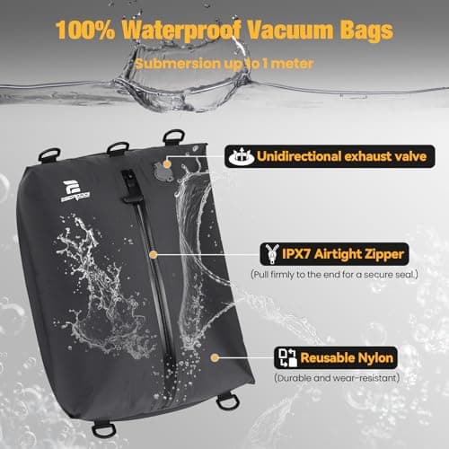 ESCRODOI 3-Size Set Vacuum Bags for Travel with Pump,Reusable,Black — view 4