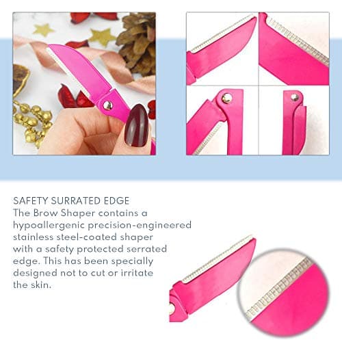 Lilibeth of New York Original Brow Shaper - Foldable Eyebrow Trimmer & Facial Hair Removal Device - Peach Fuzz Remover - Dermaplaning Tool for Women - Pack of 2 (Lavender) — view 2
