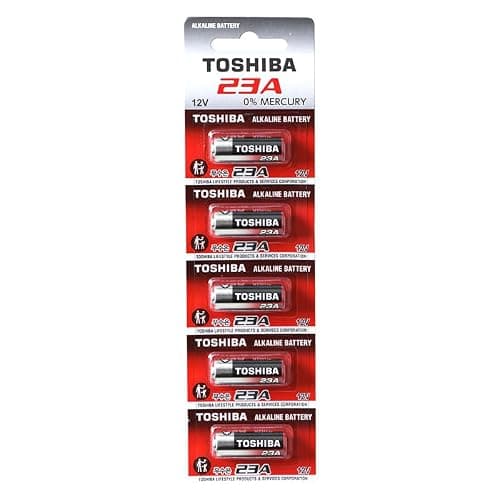 Toshiba Batteries 23A 12v Alkaline for Door Bell – Extra Long Life A23 Battery 12v, A23S 12v Battery LR23A, LRV08, 3LR50, VR22, 8LR932 MN21, MN23 Batteries - Pack of 5