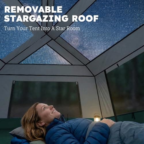 Outsunny 4-6 Person Easy Setup Camping Tent 3000mm Waterproof UV30+ Green — view 4