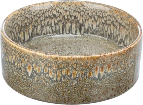 TRIXIE Ceramic Dog Bowl 400 ml – Brown Food Bowl for Dogs Ø 13 cm – Heavy, Non-Slip, Durable and Dishwasher-Safe – 25110